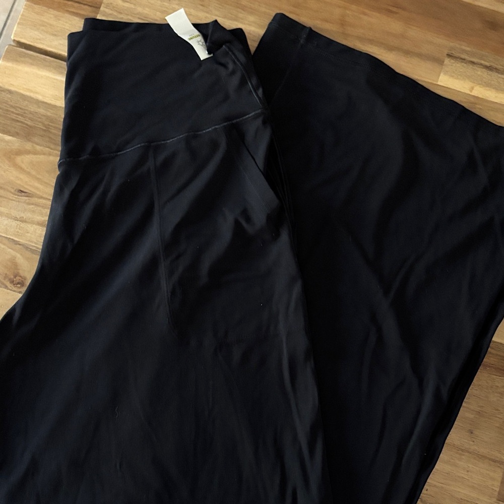 aerie Black super soft wide leg leggings